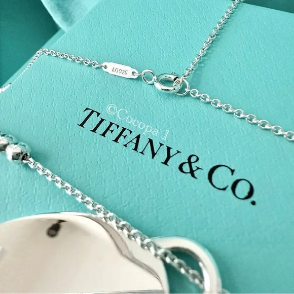 🩵 Tiffany & Co. 🎨 RARE Return To Tiffany Blue Splash Tag Oval Pendant 🤍 - Picture 9 of 15